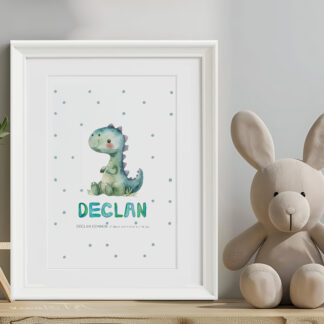 'Happy Dino' Personalised Frame