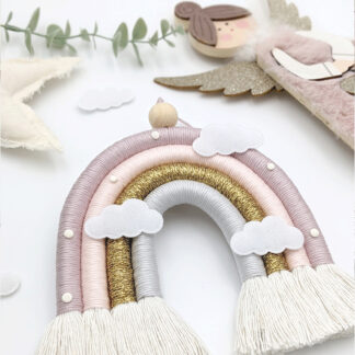 'Pink Sky' Macramé Rainbow (M)