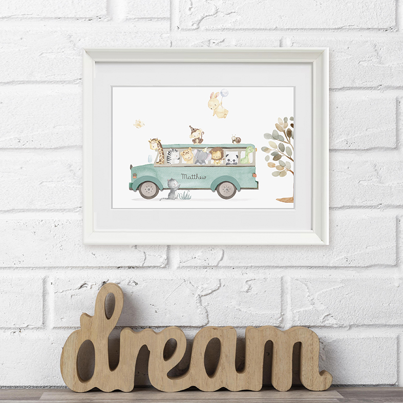 'Friends on the Bus' Personalised Frame