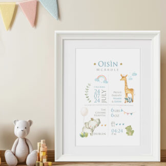 'Cute Safari' Personalised Frame